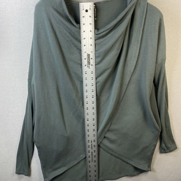 Athleta Purana Wrap Sweatshirt Womens S Oversized Olive Green Hoodie Trendy Cozy - Picture 3 of 11